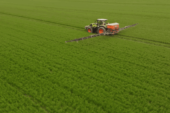 Tractor in field