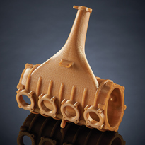This functional prototype of an automotive intake manifold demonstrates ULTEM™ 1010 resin’s rugged capabilities: the highest heat resistance, chemical resistance and tensile strength of any FDM® material. ULTEM™ 1010 resin combines excellent strength with thermal stability for advanced tooling, biocompatibility and food-contact certification.