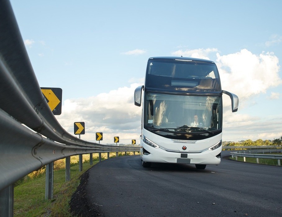 A bus on the road